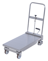 Thumbnail for Stainless Steel Hydraulic Cart 15-3/4 In. x 27-1/2 In. 330 Lb. Capacity Silver