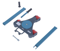 Thumbnail for Steel Multi Direction Machinery Skate 15 In. Length x 13 In. Width x 4-7/16 In. Height 4,400 Lb. Capacity Blue and Gray