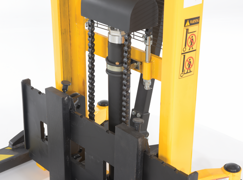 Stacker Manual Pump 3 - 35 In. 2,000 Lb. Capacity Black / Yellow