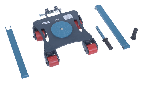Steel Multi Direction Machinery Skate 12 In. Length x 12 In. Width x 4-7/16 In. Height 6,600 Lb. Capacity Blue and Gray