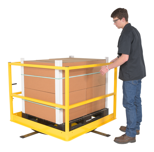 Steel Rotating Mezzanine Safety Gate System 53 In. x 53 In. x 42-3/16 In. 5,000 Lb. Capacity Yellow