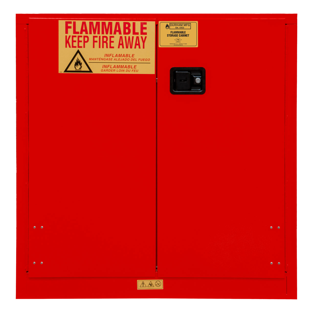 FM Approved, Flammable Storage Cabinet, 30 Gallon, 2 Doors, Manual Close, 1 Shelf, Red