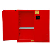 Thumbnail for FM Approved, Flammable Storage Cabinet, 30 Gallon, 2 Doors, Manual Close, 1 Shelf, Red