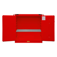 Thumbnail for FM Approved, Flammable Storage Cabinet, 30 Gallon, 2 Doors, Self Close, 1 Shelf, Red