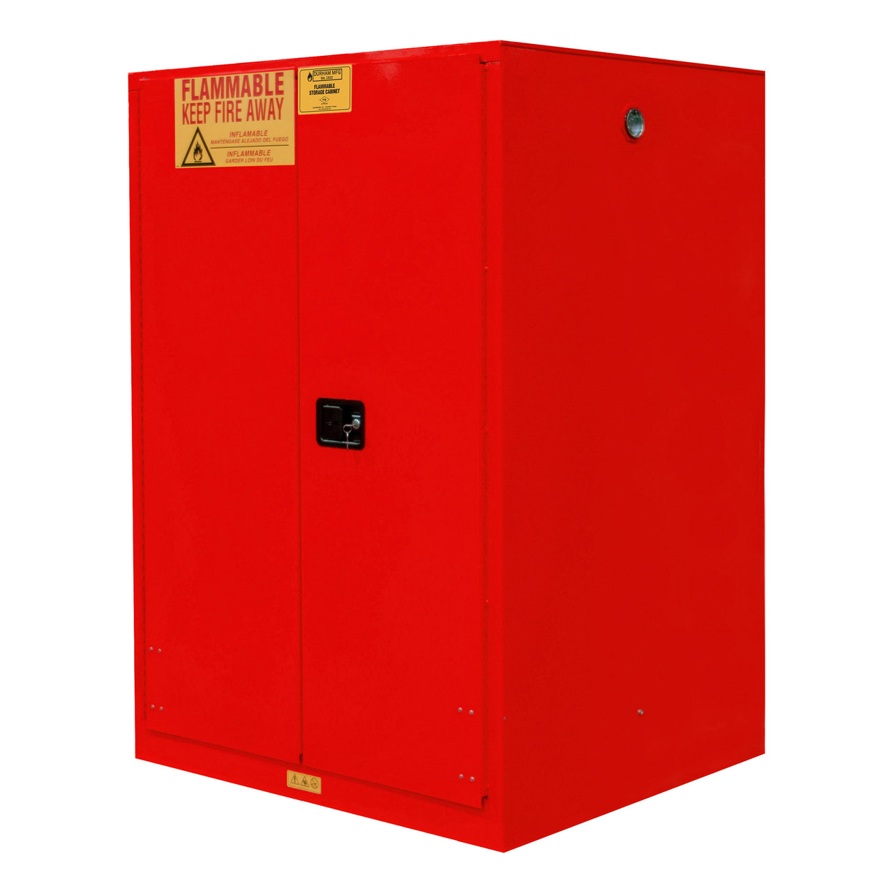 FM Approved, Flammable Storage Cabinet, 60 Gallon, 2 Doors, Manual Close, 2 Shelves, Red
