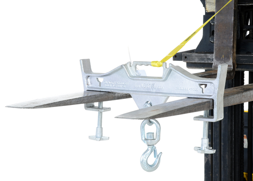 Steel Double Swivel Hoist Optioning Hook 2 In x 23-3/16 In x 14-1/2 In 4000 Lb. Capacity Silver