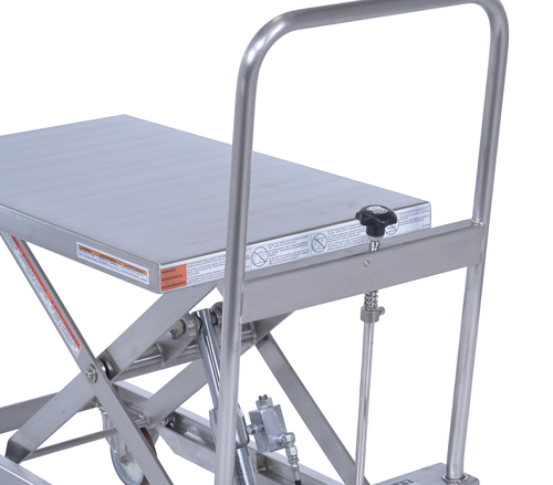 Stainless Steel Hydraulic Cart 15-3/4 In. x 27-1/2 In. 330 Lb. Capacity Silver