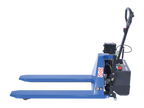 Steel DC Powered Tote Lift Photo Eye 62-1/4 In. x 29 In. x 51-1/4 In. 3000 Lb. Capacity Blue