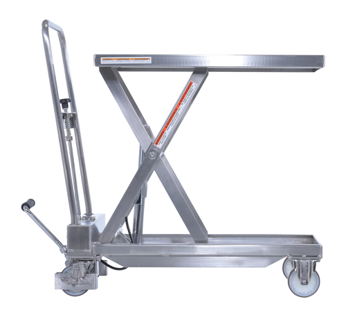 Stainless Steel Hydraulic Cart 15-3/4 In. x 27-1/2 In. 330 Lb. Capacity Silver