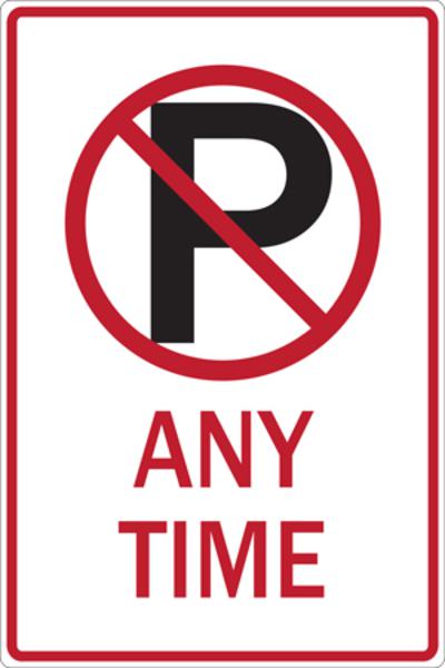 ZING Parking Sign, No Parking Symbol Anytime, 18Hx12W, Engineer Grade Prismatic, Recycled Aluminum