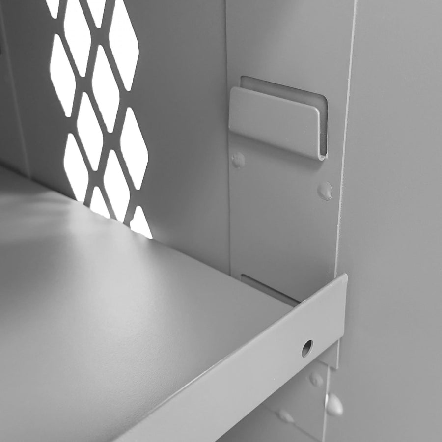 Mobile, Secure, Tool Charging Cabinet, 16 Gauge, 12 Shelves, 2 Drawers, 2 Power Strips, 48 x 24 x 78