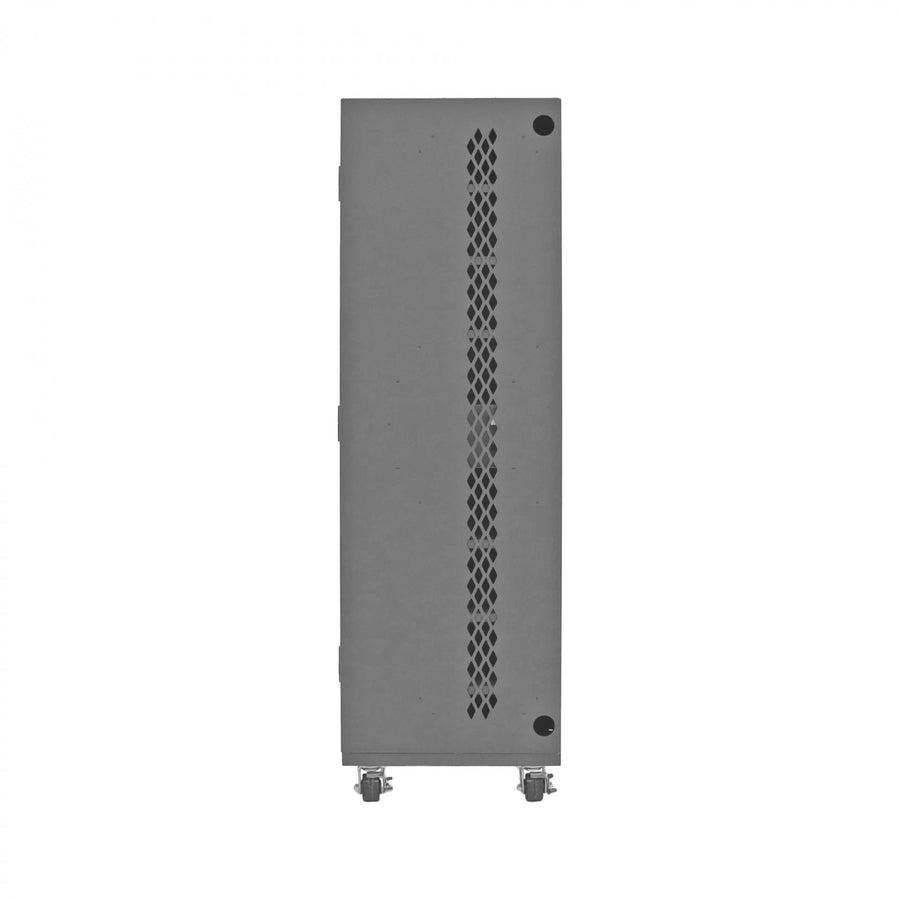 Mobile, Secure, Tool Charging Cabinet, 16 Gauge, 12 Shelves, 2 Drawers, 2 Power Strips, 48 x 24 x 78