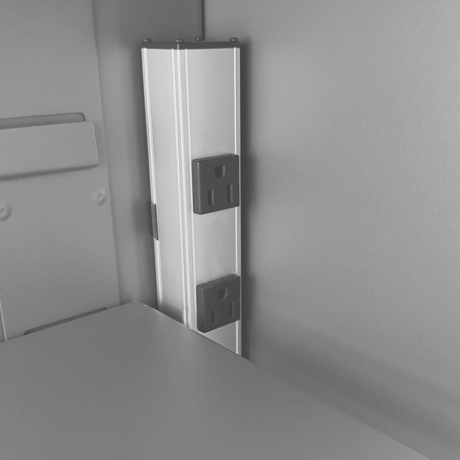 Mobile, Secure, Tool Charging Cabinet, 16 Gauge, 12 Shelves, 2 Drawers, 2 Power Strips, 48 x 24 x 78