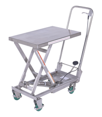 Thumbnail for Stainless Steel Scissor Cart 17-3/4 In. x 27-5/8 In. 300 Lb. Capacity Silver