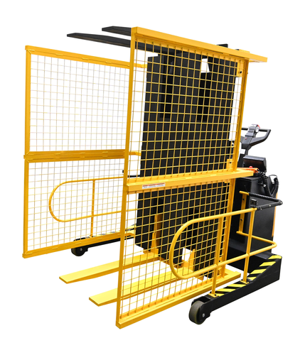 Steel Portable Pallet Inverter With Cage 32 In. to 76 In Fork Opening 3,000 Lb. Capacity Yellow/Black