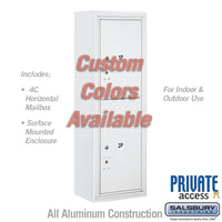 Thumbnail for Surface Mounted 4C Horizontal Mailbox Unit (Includes 3711S-2PCFP Parcel Locker, 3811S-CST Enclosure and Master Commercial Locks) - 11 Door High Unit (42 Inches) - Single Column - Stand-Alone Parcel Locker - 1 PL5 and 1 PL6 - Custom Color - Front Loading - Private Access