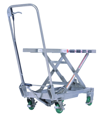 Stainless Steel Scissor Cart 17-3/4 In. x 27-5/8 In. 300 Lb. Capacity Silver