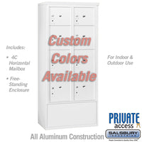 Thumbnail for Free-Standing 4C Horizontal Mailbox Unit (Includes 3716D-8PCFP Mailbox, 3916D-C Enclosure and Master Commercial Locks) - Maximum Height Unit (72 1/8 Inches) - Double Column - Stand-Alone Parcel Locker - 2 PL3's, 4 PL4's and 2 PL4.5's - Custom - Front Loading - Private Access