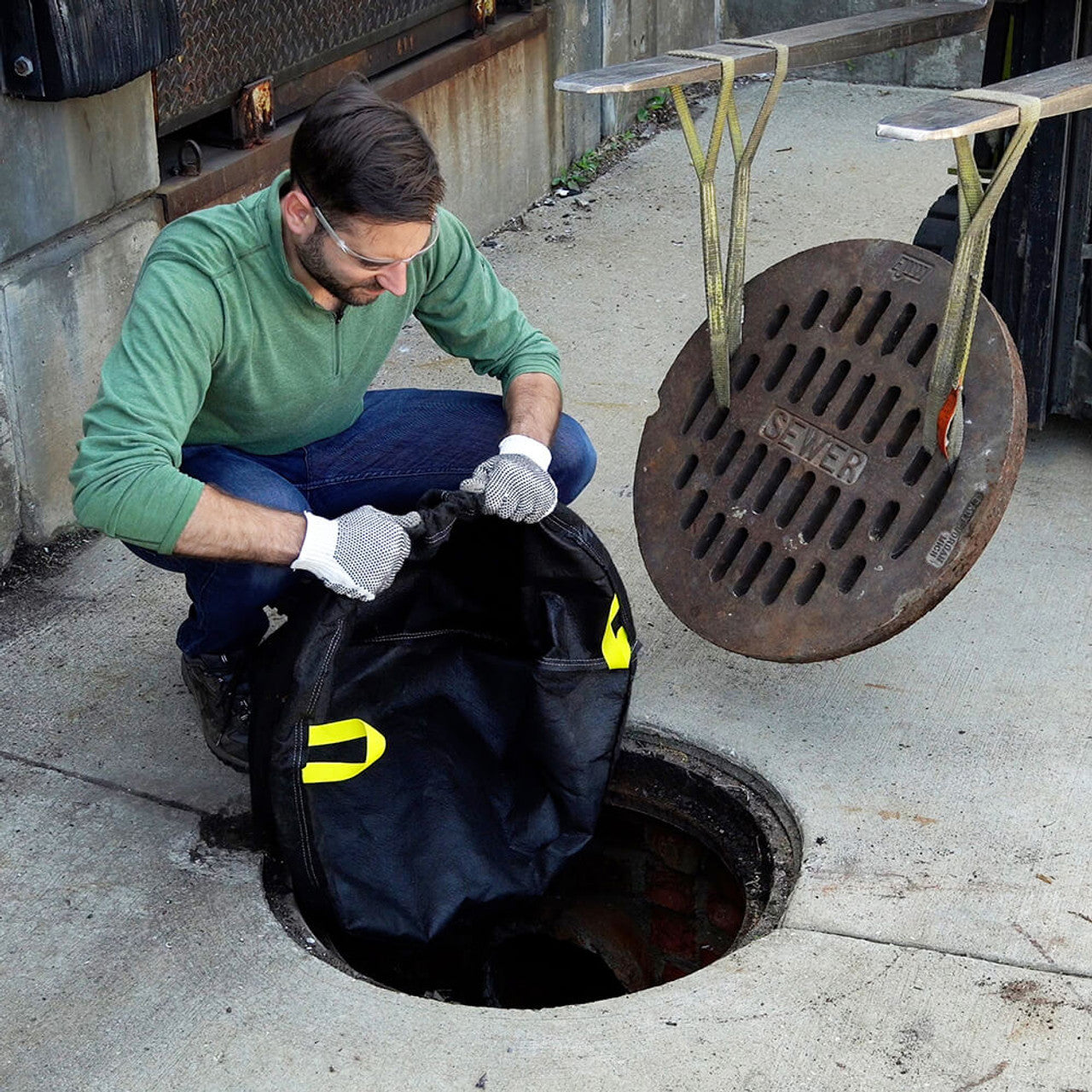 Round, Bag Style Storm Sentinel® Catch Basin Insert, Adjustable, Black - 25 (63.5) in. (cm.)
