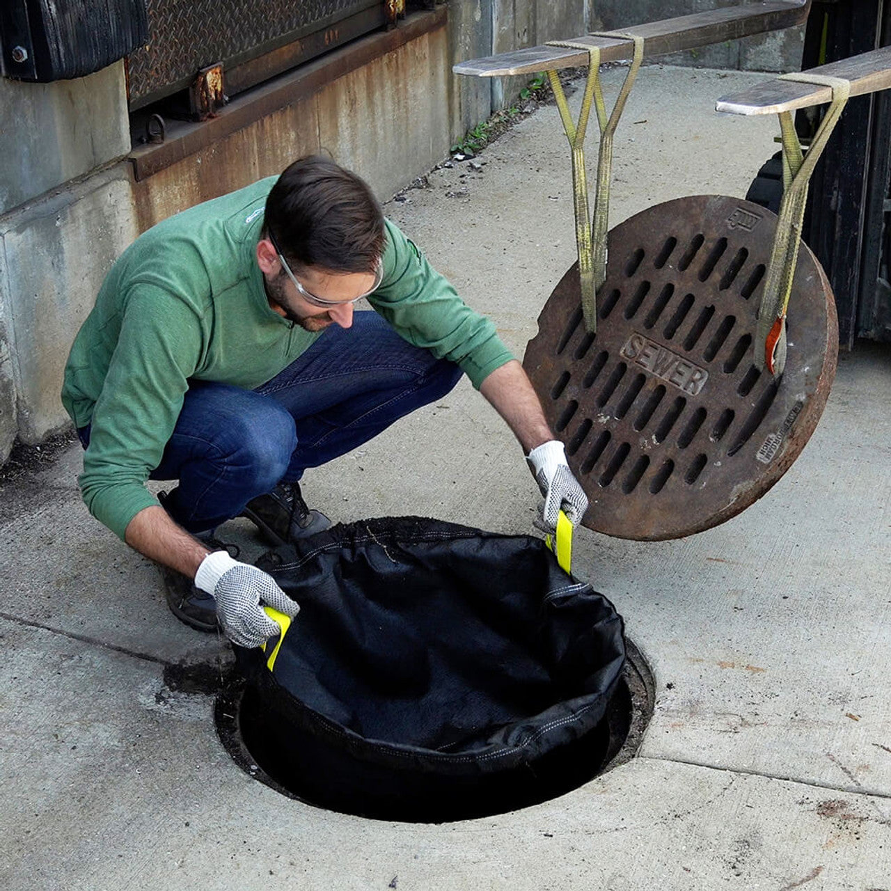 Round, Bag Style Storm Sentinel® Catch Basin Insert, Adjustable, Black - 25 (63.5) in. (cm.)