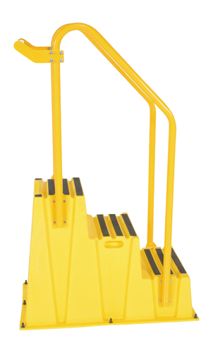 Polyethylene Nestable with Hand and Back Rails 3 Step 500 Lb. Capacity Yellow