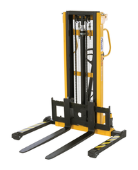 Thumbnail for Steel Manual Stacker Adjustable Forks/Legs 2,200 Lb. Capacity Black