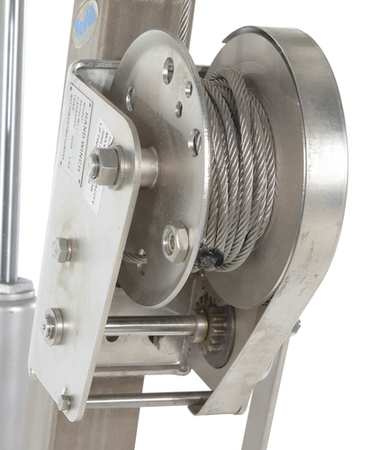 Stainless Steel Winch Truck Jib Crane 52 In. Reach 1,000 Lb. Extended Capacity Silver