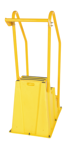 Polyethylene Nestable with Hand and Back Rails 3 Step 500 Lb. Capacity Yellow