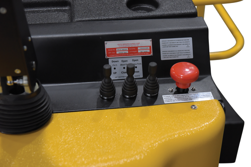 Steel Portable Pallet Inverter 40 In. to 88 In Fork Opening 3000 Lb. Capacity Yellow/Black