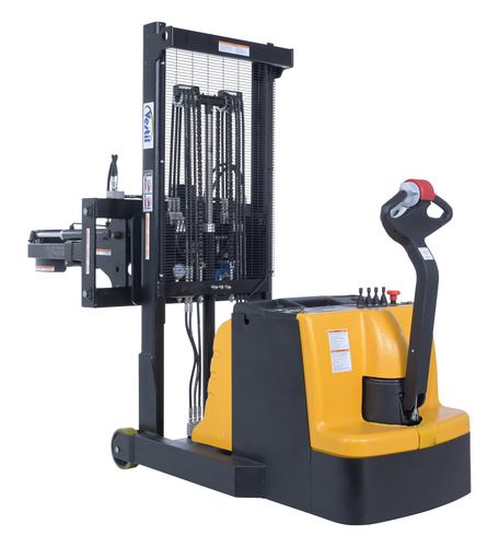 Steel Vertical Drum Gripper/Rotator Stacker With Gripper Max Reach 35.5 In. Dispensing Height 71 In. 800 Lb. Capacity Black / Yellow