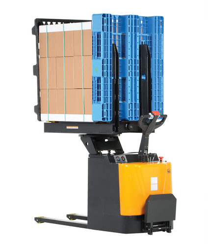 Steel Portable Pallet Inverter Low Profile 32 In. to 54 In. Fork Opening 3000 Lb. Capacity Yellow/Black