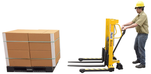 Stacker Manual Pump 3 - 35 In. 2,000 Lb. Capacity Black / Yellow