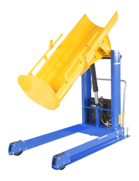Thumbnail for Steel DC Powered Portable Hydraulic Drum Dumper 48 In. Dump Height 1,000 Lb. Capacity Blue / Yellow