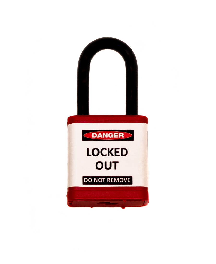 Lockout Safety Padlock, 700 Series, 1.5" Shackle, Keyed Alike, Red