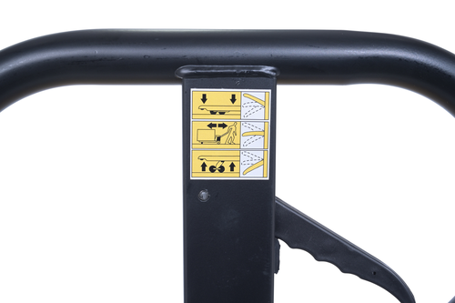 Steel Economy Pallet Truck Hand and Foot Release 62 In. x 29 In. x 48 In. 4,400 Lb. Capacity Yellow