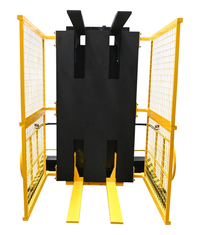 Thumbnail for Steel Portable Pallet Inverter With Cage 32 In. to 76 In Fork Opening 3,000 Lb. Capacity Yellow/Black