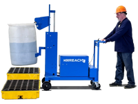 Thumbnail for Extended Reach Drum Palletizer for RIMMED drum. Has 12V Battery Power lift to raise drum up to 19