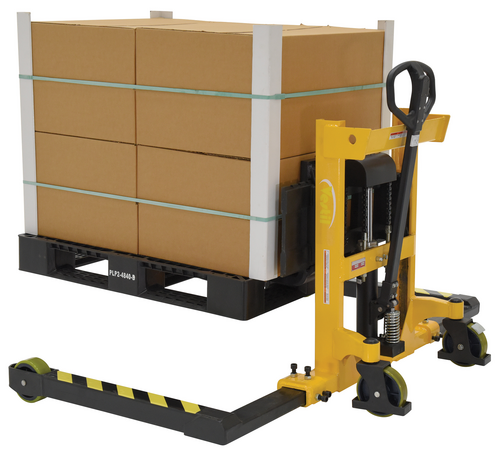 Steel Stacker Manual Pump 2 - 35 In. 3,000 Lb. Capacity Black / Yellow