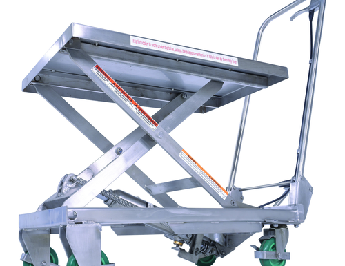 Stainless Steel Scissor Cart 17-3/4 In. x 27-5/8 In. 300 Lb. Capacity Silver