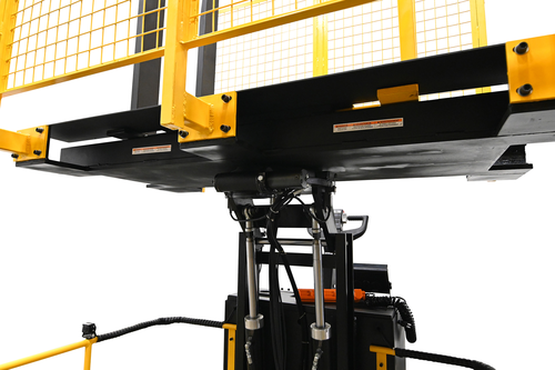 Steel Portable Pallet Inverter With Cage 32 In. to 76 In Fork Opening 3,000 Lb. Capacity Yellow/Black