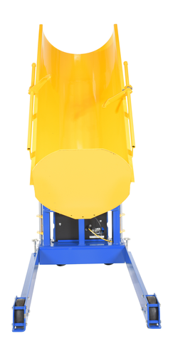 Steel DC Powered Portable Hydraulic Drum Dumper 48 In. Dump Height 1,000 Lb. Capacity Blue / Yellow