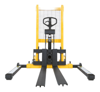 Thumbnail for Steel Manual Stacker Adjustable Forks/Legs 550 Lb. Capacity Black / Yellow
