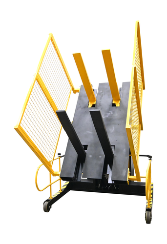 Steel Portable Pallet Inverter With Cage 32 In. to 76 In Fork Opening 3,000 Lb. Capacity Yellow/Black