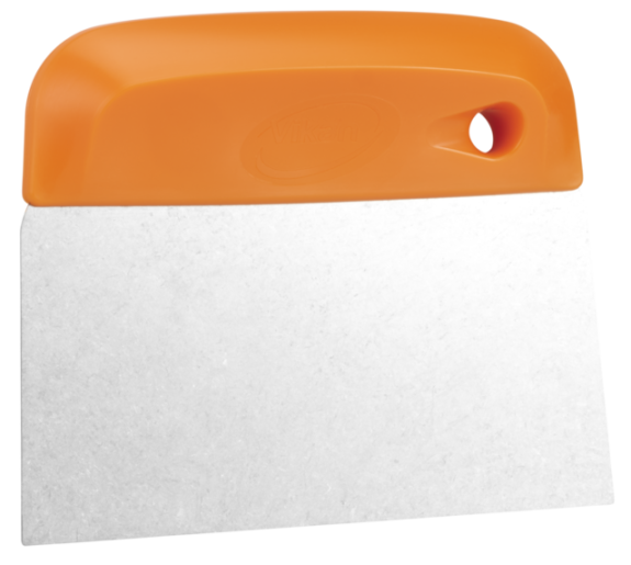 Dough Cutter/Scraper, Stainless Steel Blade, Flexible, 146 mm, Orange
