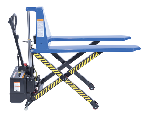 Steel DC Powered Tote Lift Photo Eye 62-1/4 In. x 29 In. x 51-1/4 In. 3000 Lb. Capacity Blue