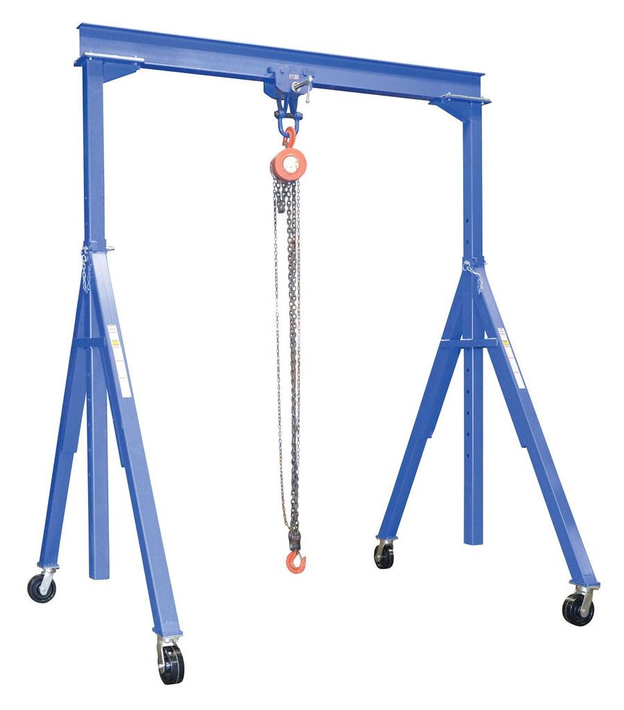 Adjustable 6,000 Cap Steel Gantry Crane w/ Length/Height: 10'/8" & I-Beam Range: 10'7" to 16'1"