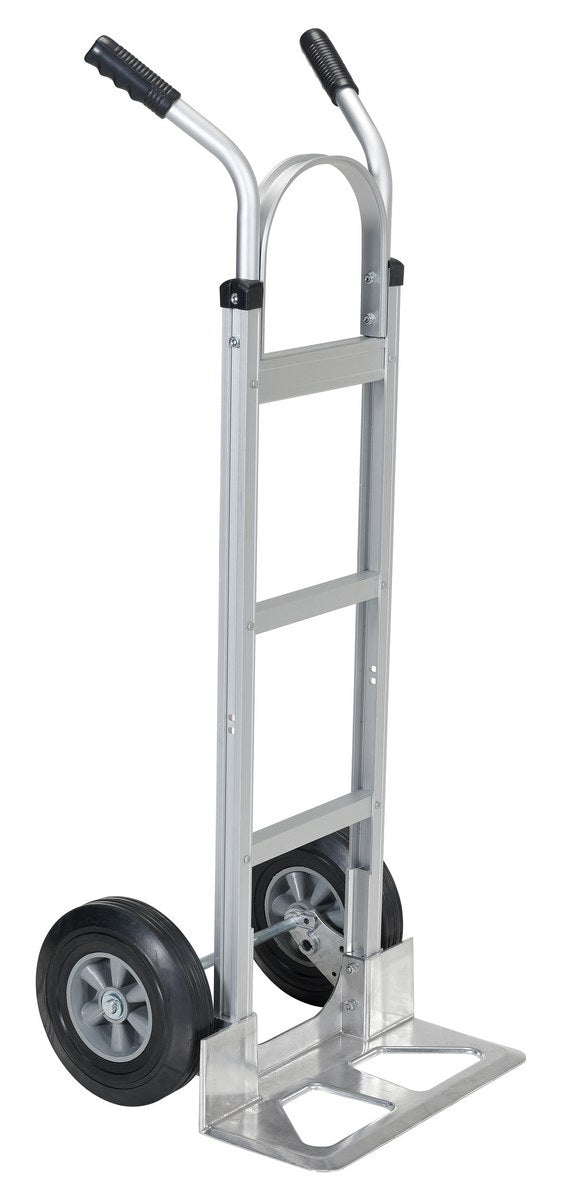 ALUMINUM HAND TRUCK W/HARD RUBBER WHEELS