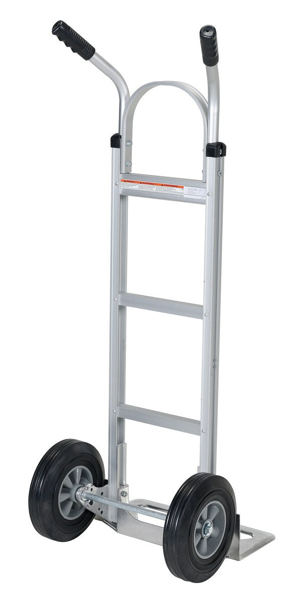 ALUMINUM HAND TRUCK W/HARD RUBBER WHEELS