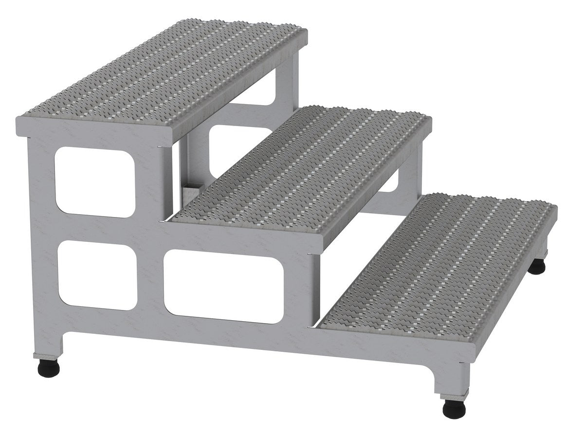 36" x 36" Stainless Steel Adjustable Serrated Step Mate Stand