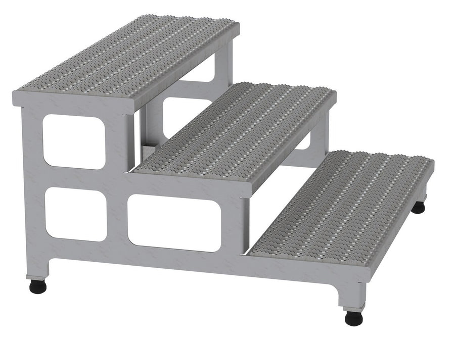 36" x 36" Stainless Steel Adjustable Serrated Step Mate Stand